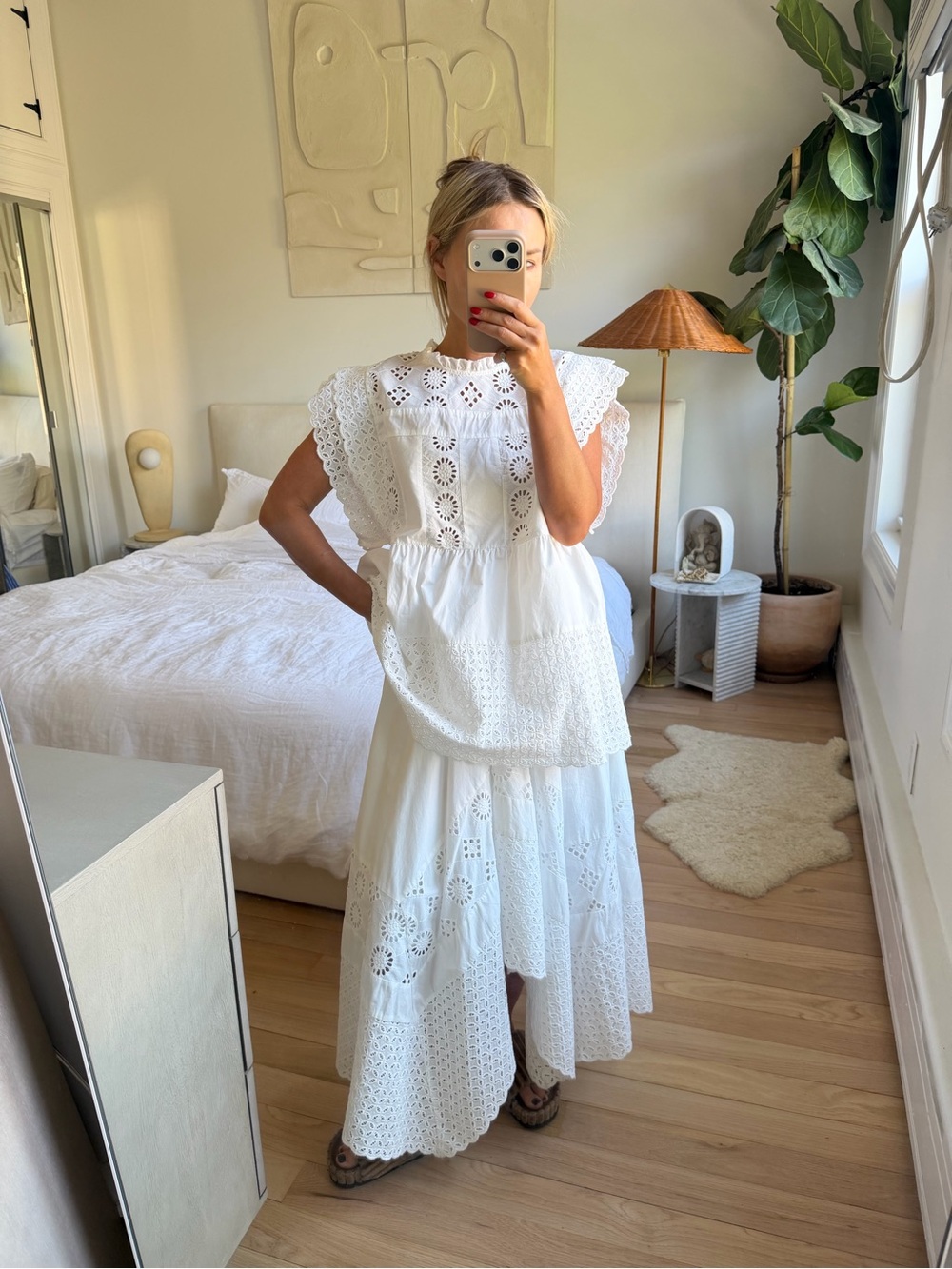 White Sea NY Cotton Crochet  Set Size Small Skirt And Top